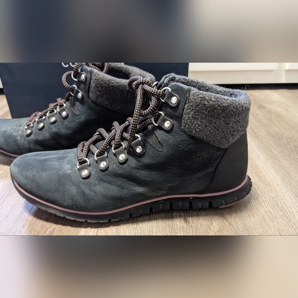 Cole Haan Zeroground Hike Boots in Black Nubuck - Picture 2 of 10